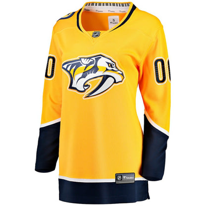 Nashville Predators Fanatics Women's Home Breakaway Custom Jersey - Yellow | NHL Jerseys