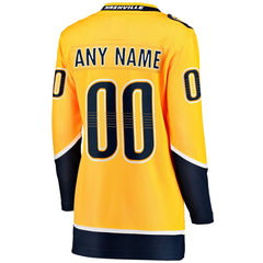 Nashville Predators - Fanatics Women's Home Breakaway Custom Jersey Yellow