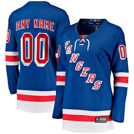 New York Rangers Fanatics Women's Home Breakaway Custom Jersey - Blue | NHL Jerseys
