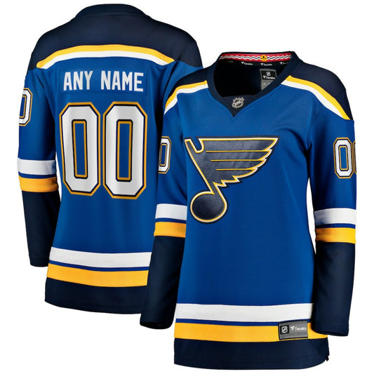 St. Louis Blues Fanatics Women's Home Breakaway Custom Jersey - Blue | NHL Jerseys
