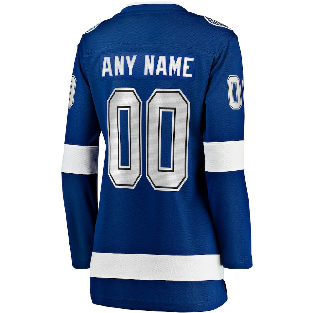 Tampa Bay Lightning Fanatics Women's Home Breakaway Custom Jersey - Blue | NHL Jerseys