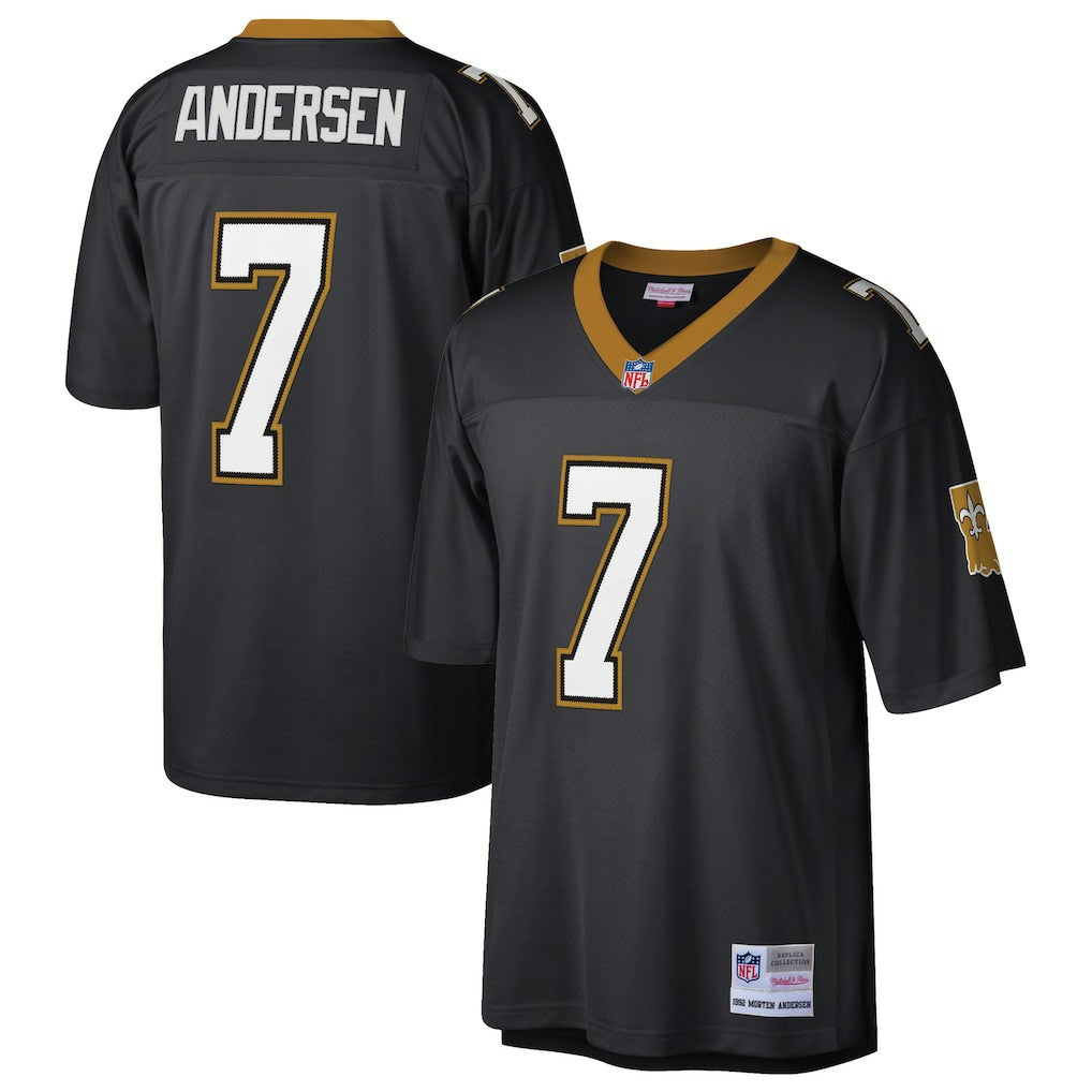 Morten Andersen New Orleans Saints Retired Player Legacy Replica Jersey Black - Mitchell & Ness