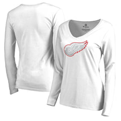 Detroit Red Wings - Women's White Out Long Sleeve T-Shirt White