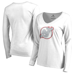 New Jersey Devils - Women's White Out Long Sleeve T-Shirt White