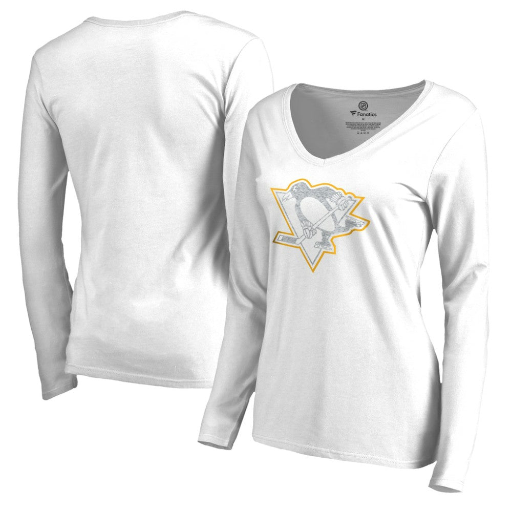 Pittsburgh Penguins Women's White Out Long Sleeve T-Shirt White