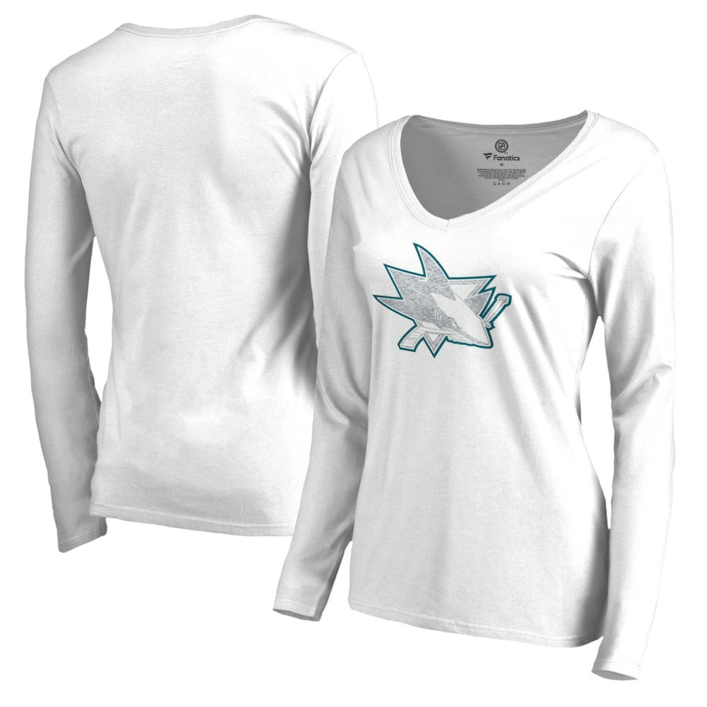 San Jose Sharks - Women's White Out Long Sleeve T-Shirt White