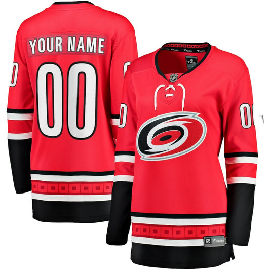 Carolina Hurricanes Fanatics Women's Alternate Breakaway Custom Jersey - Red | NHL Jerseys
