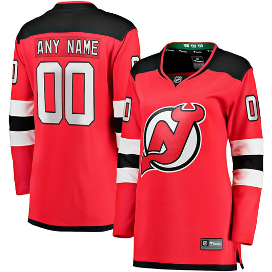 New Jersey Devils Fanatics Women's Home Breakaway Custom Jersey - Red | NHL Jerseys