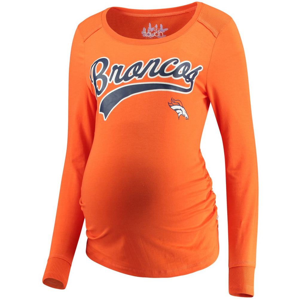 Denver Broncos Touch Women's Maternity Yardline Tri-Blend Top Orange - NFL