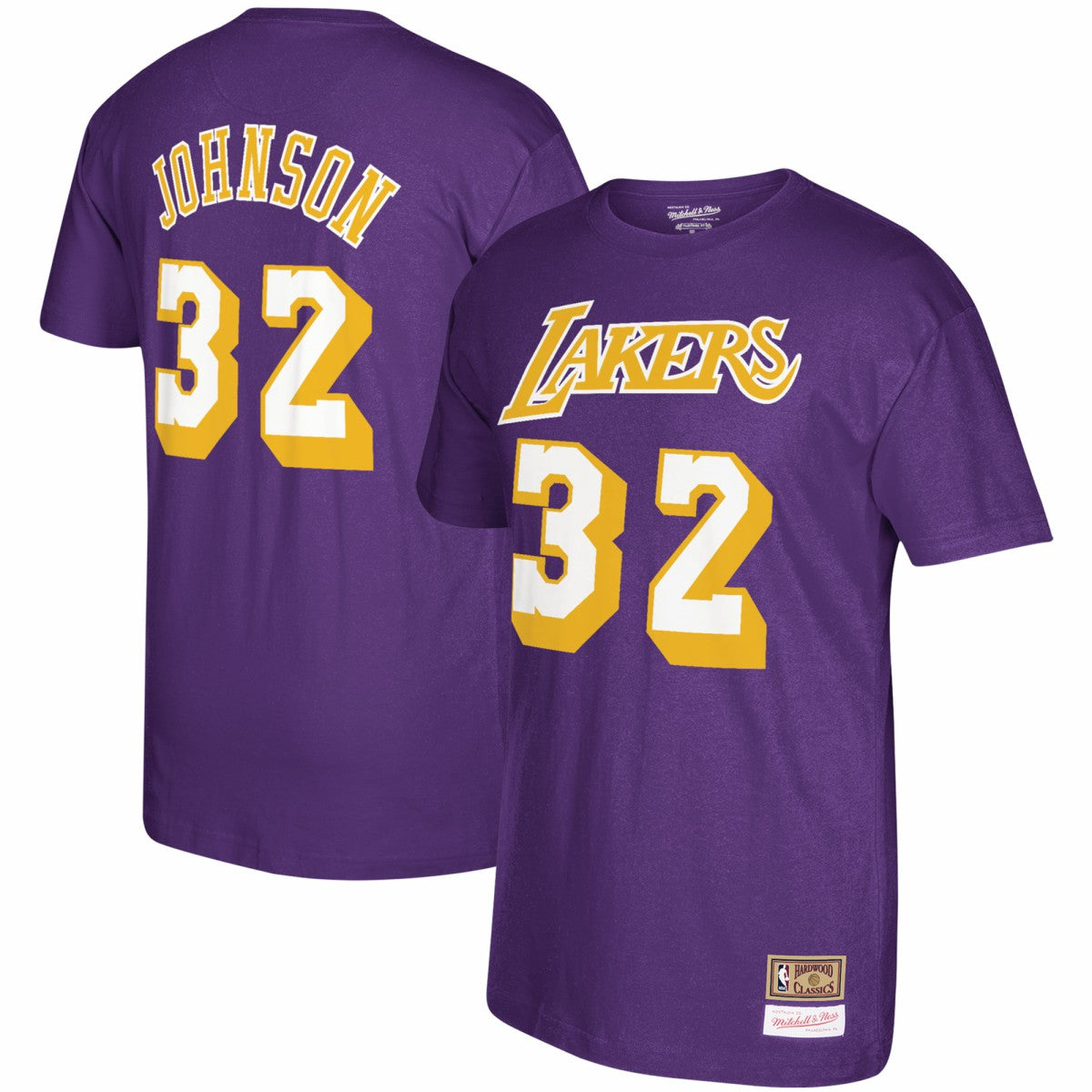 Mitchell & Ness - Magic Johnson Los Angeles Lakers Hardwood Classics Name & Number T-Shirt - Purple
