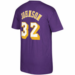 Mitchell & Ness - Magic Johnson Los Angeles Lakers Hardwood Classics Name & Number T-Shirt - Purple