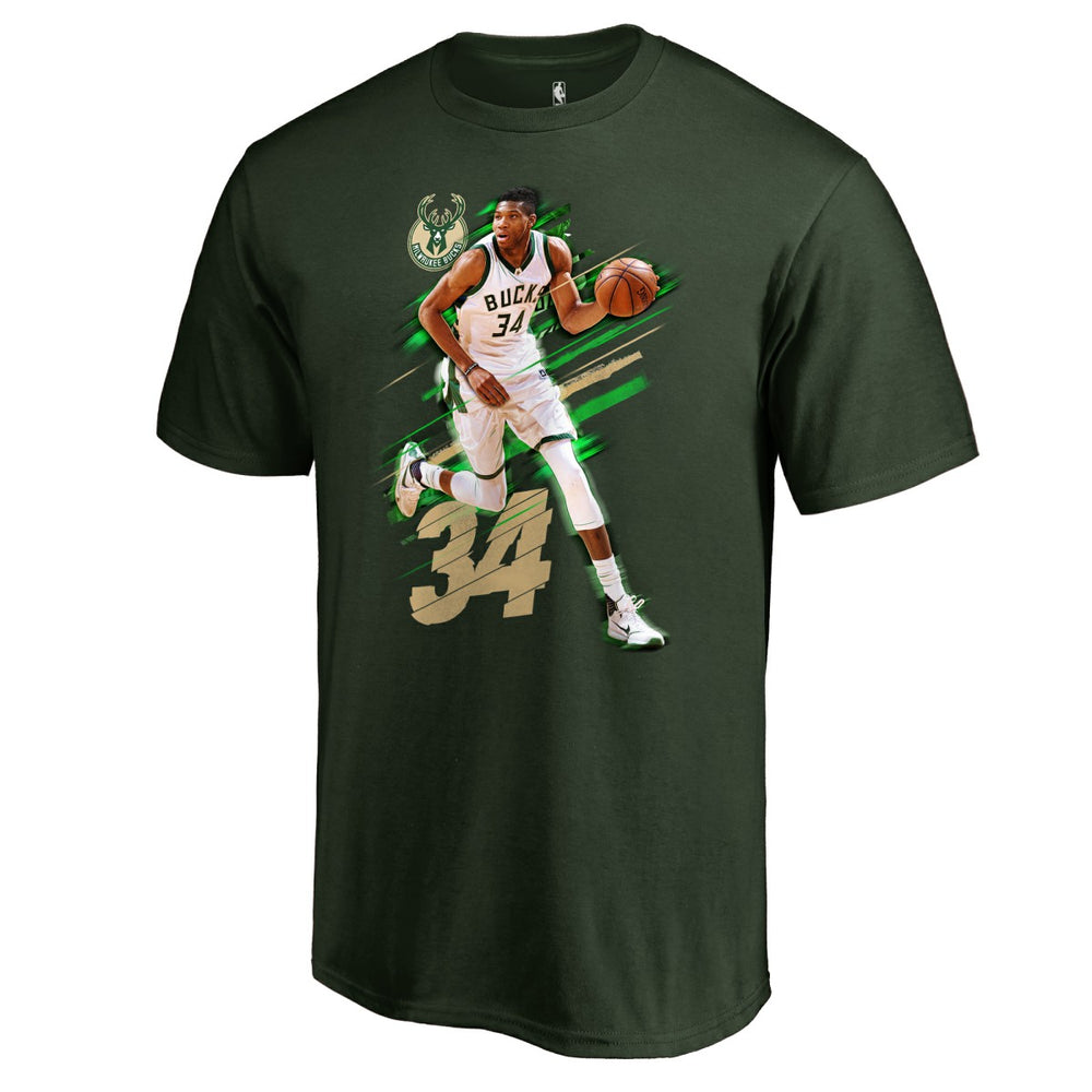 NBA - Giannis Antetokounmpo Milwaukee Bucks Fade Away T-Shirt - Green