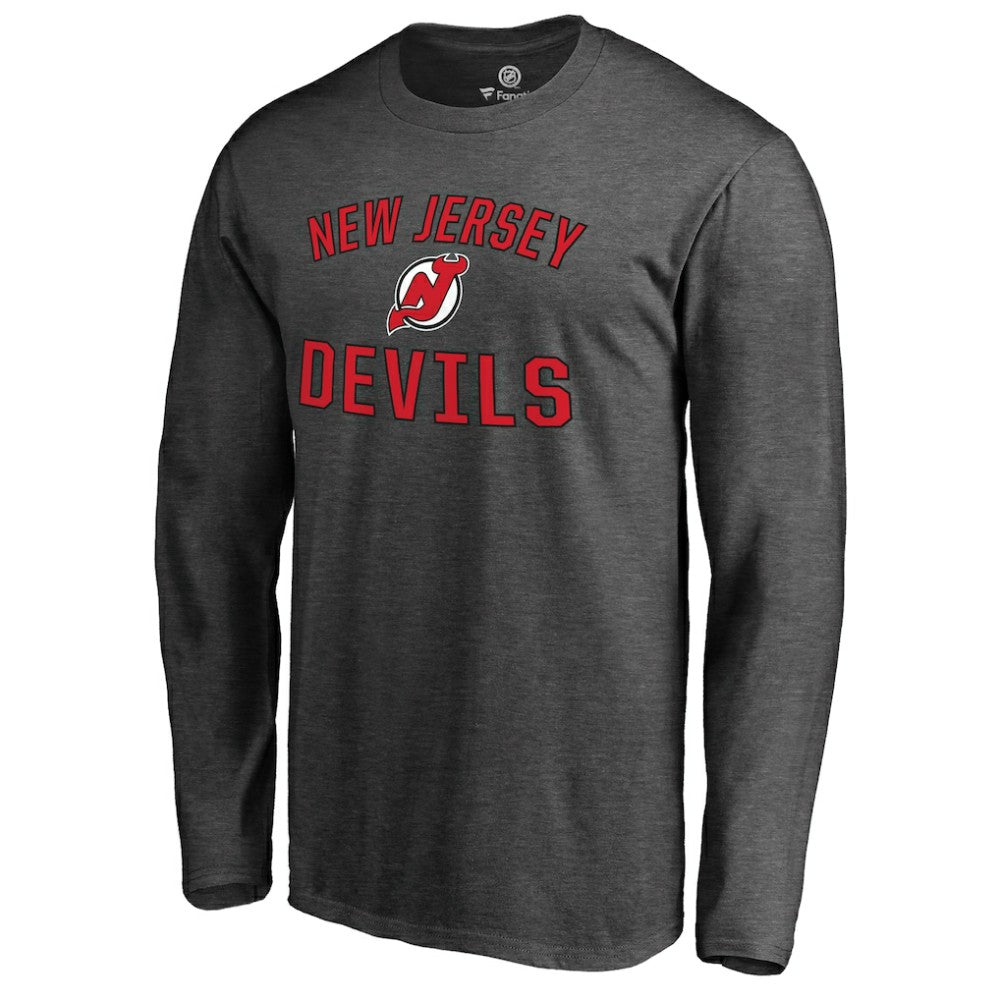 New Jersey Devils - Victory Arch Long Sleeve T-Shirt Heathered Gray