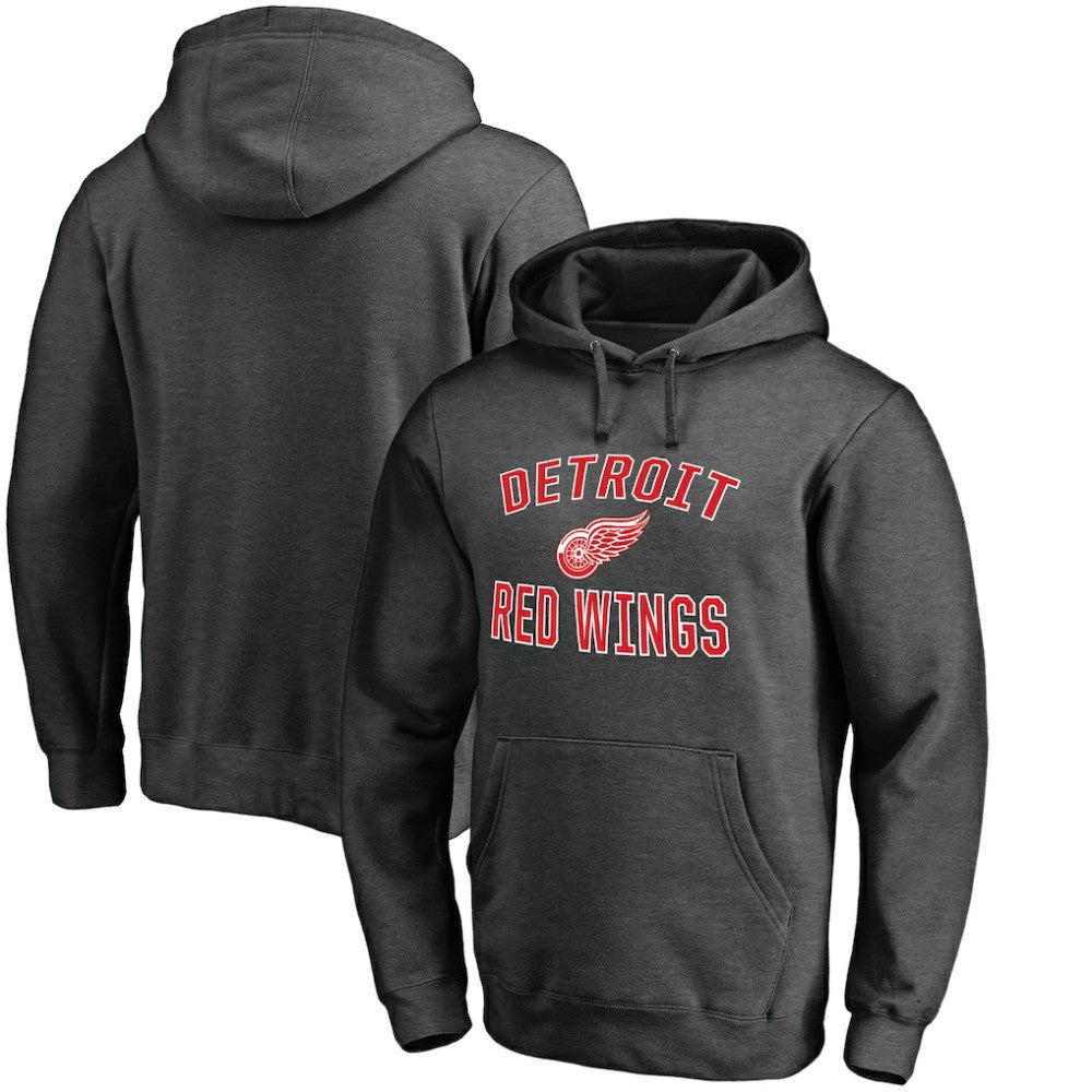 Detroit Red Wings - Victory Arch Team Fitted Pullover Hoodie Heather Charcoal