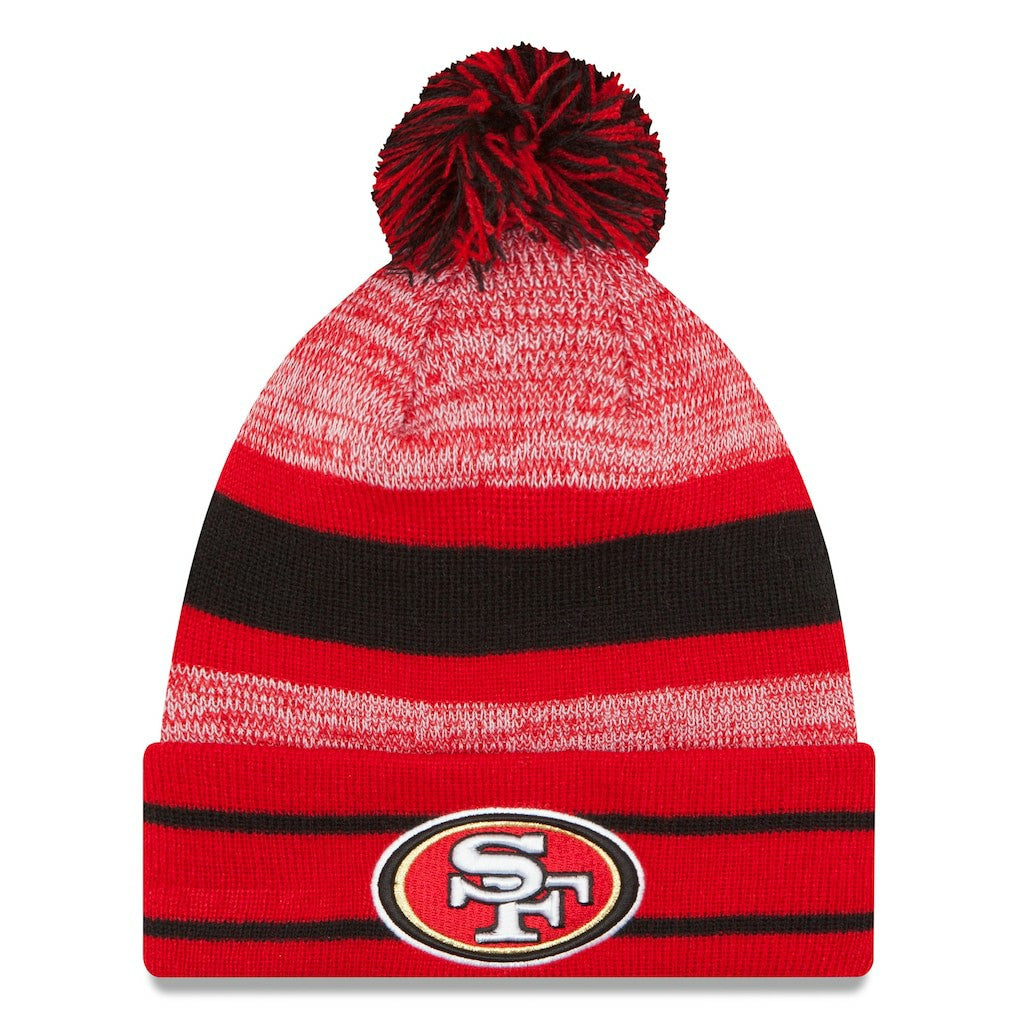 San Francisco 49ers New Era Team Logo Cuffed Knit Hat with Pom Scarlet - NFL
