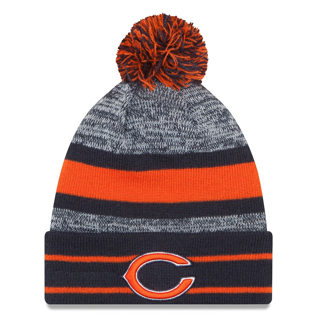 Chicago Bears New Era Team Logo Cuffed Knit Hat with Pom Navy - NFL