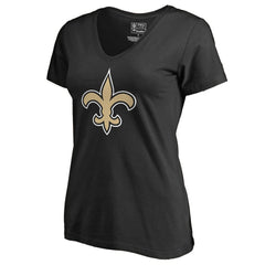 New Orleans Saints Women's Primary Team Logo V-Neck T-Shirt Black - NFL