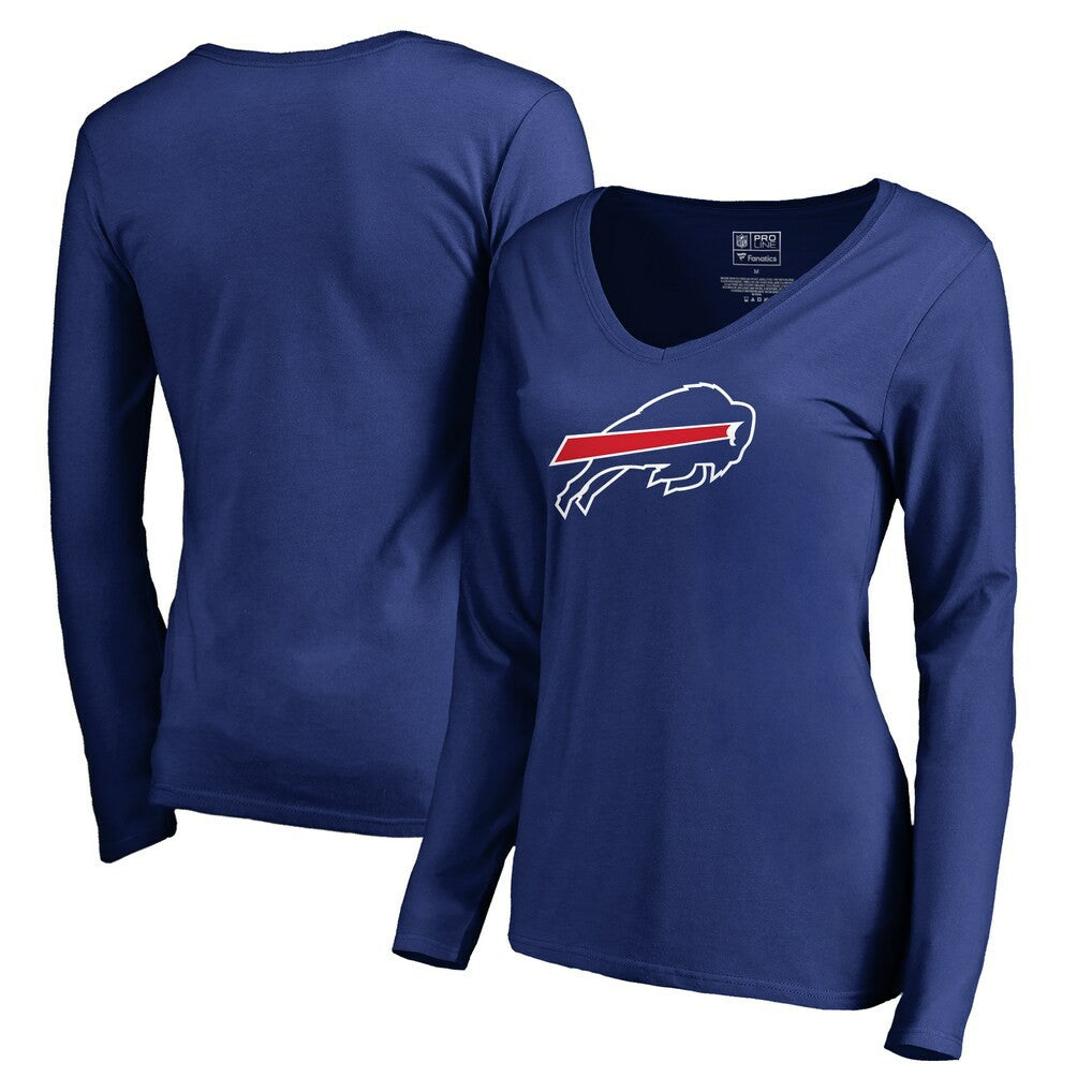 Buffalo Bills Women's Primary Logo V-Neck Long-Sleeve T-Shirt Royal - NFL