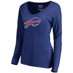 Buffalo Bills Women's Primary Logo V-Neck Long-Sleeve T-Shirt Royal - NFL
