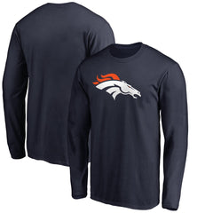 Denver Broncos Primary Logo Long-Sleeve T-Shirt Navy - NFL