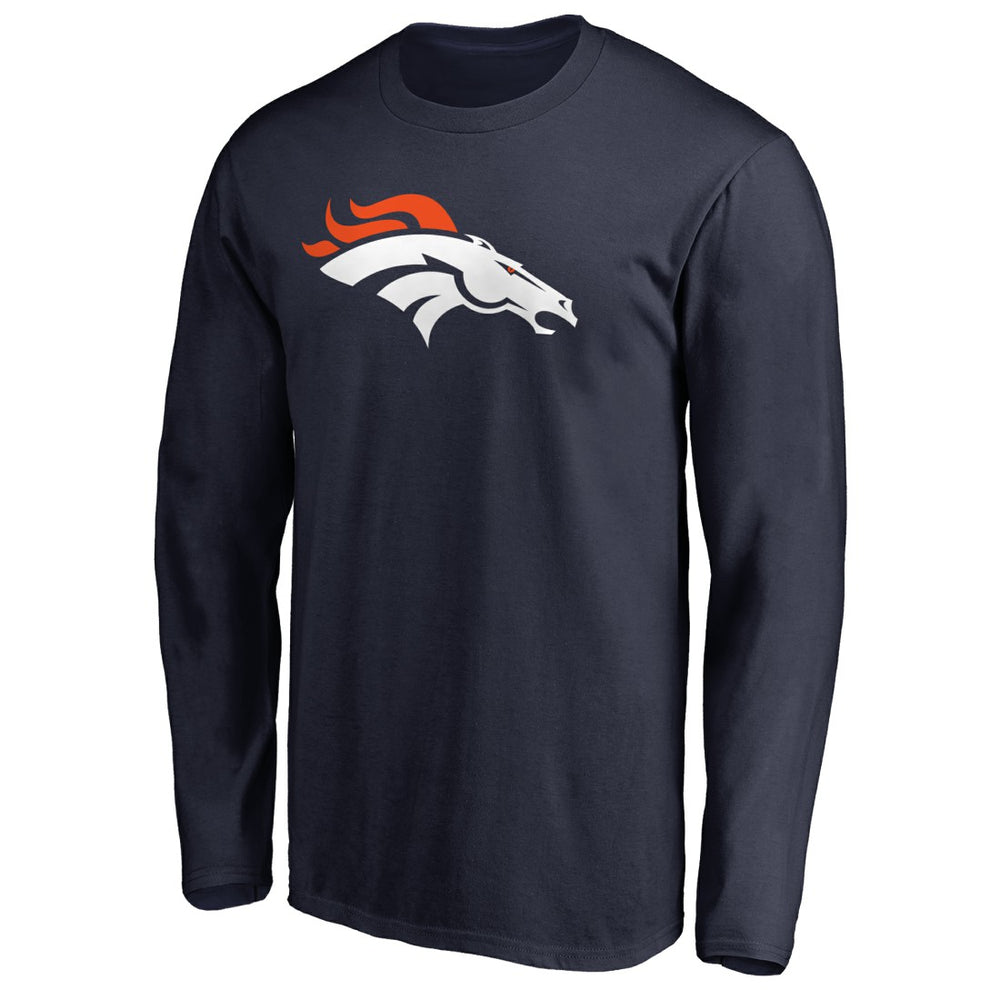 Denver Broncos Primary Logo Long-Sleeve T-Shirt Navy - NFL