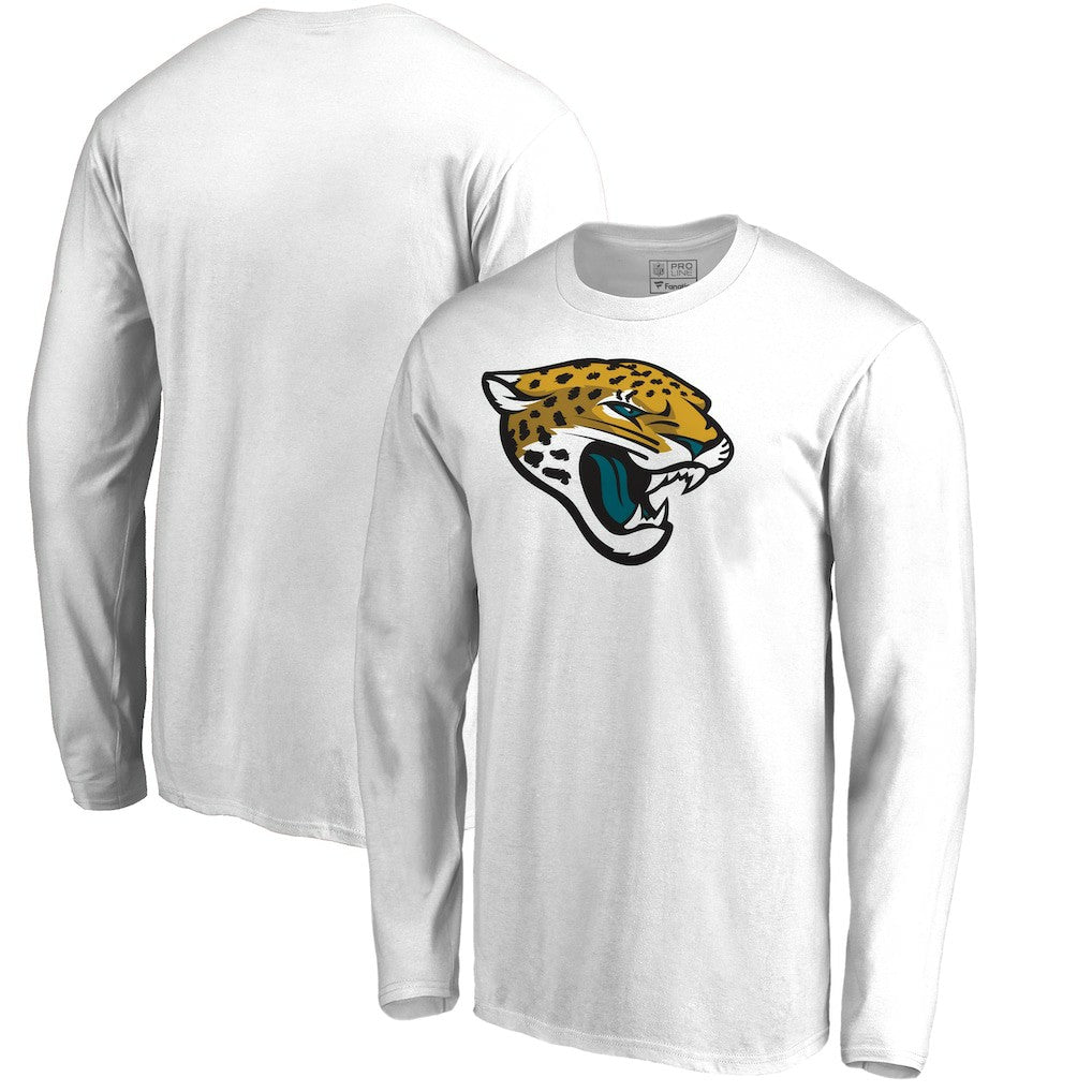 Jacksonville Jaguars Primary Logo Long-Sleeve T-Shirt White - NFL