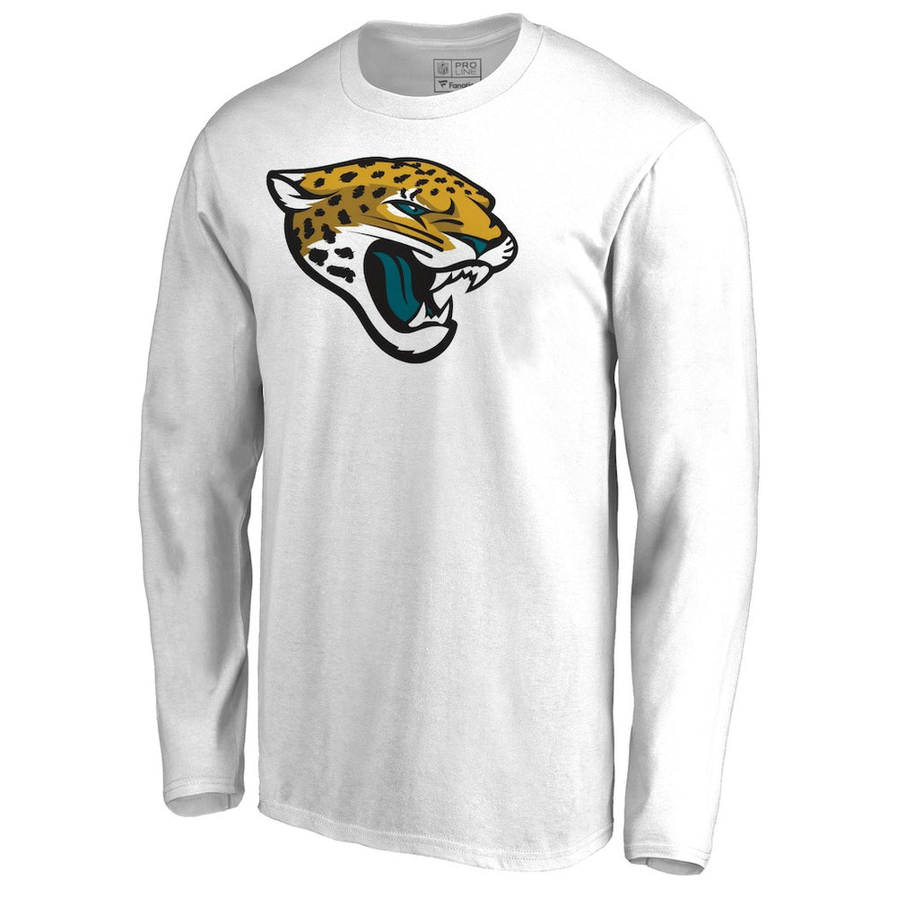 Jacksonville Jaguars Primary Logo Long-Sleeve T-Shirt White - NFL