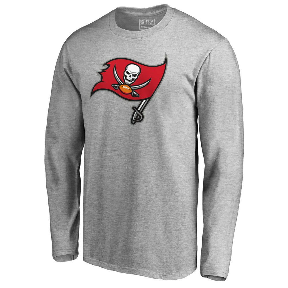 Tampa Bay Buccaneers Primary Logo Long-Sleeve T-Shirt Heathered Gray - NFL