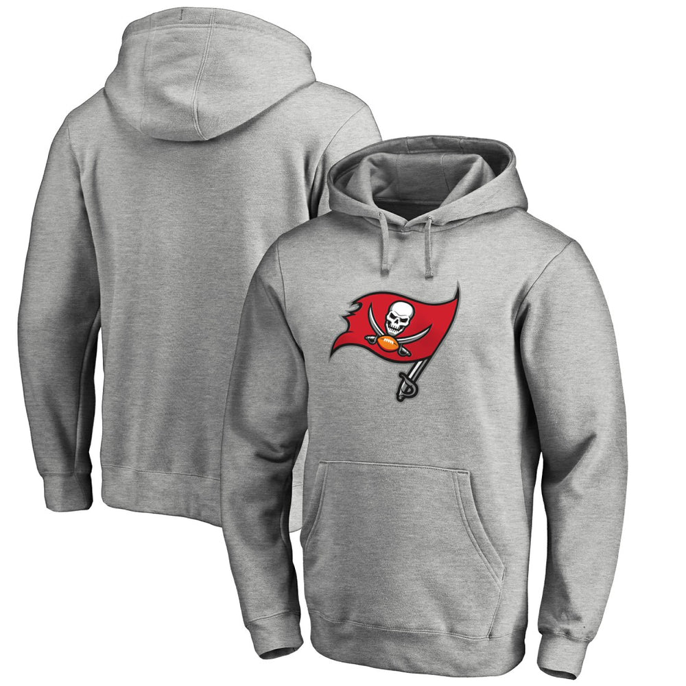 Tampa Bay Buccaneers Primary Logo Pullover Hoodie Heathered Gray - NFL