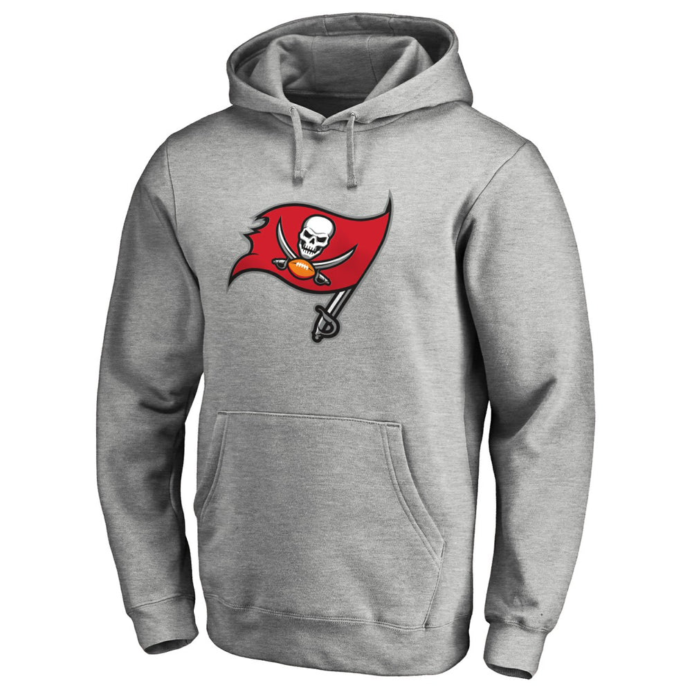 Tampa Bay Buccaneers Primary Logo Pullover Hoodie Heathered Gray - NFL