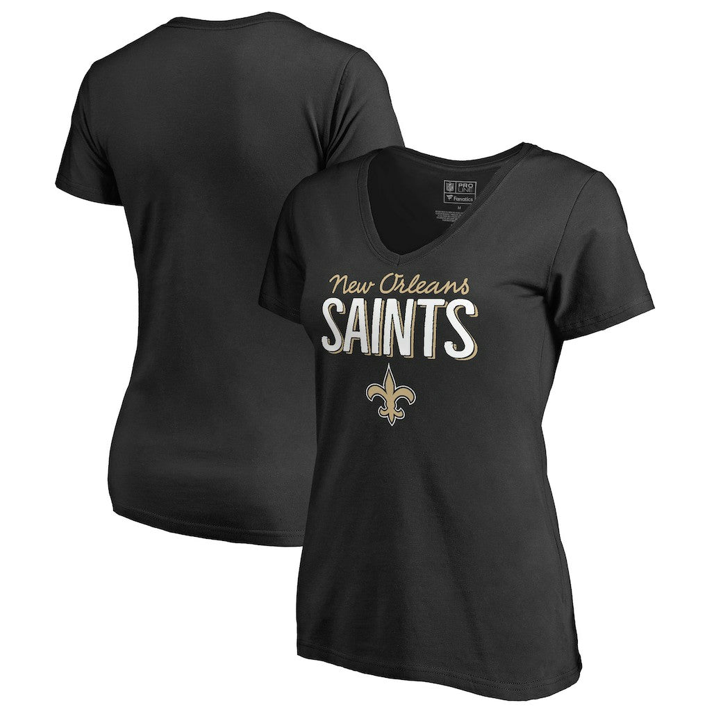 New Orleans Saints Women's Nostalgia T-Shirt Black - NFL
