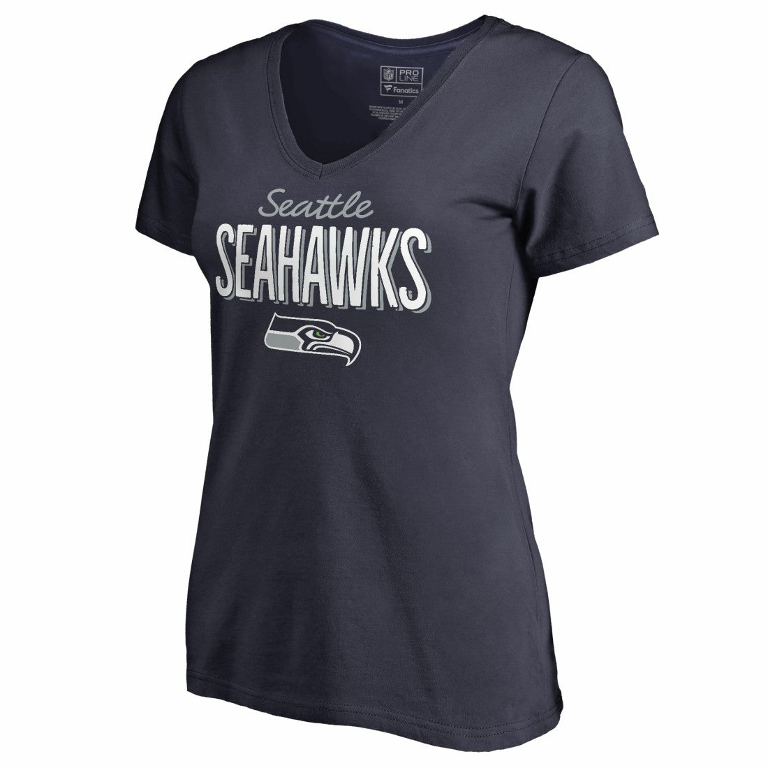 Seattle Seahawks Women's Nostalgia V-Neck T-Shirt Navy - NFL