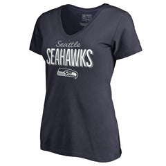 Seattle Seahawks Women's Nostalgia V-Neck T-Shirt Navy - NFL