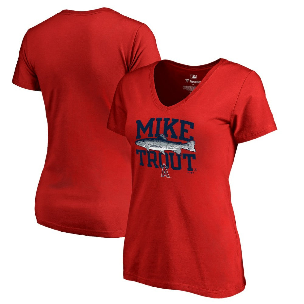 Mike Trout Los Angeles Angels Women's Player Hometown Collection V-Neck T-Shirt Sale