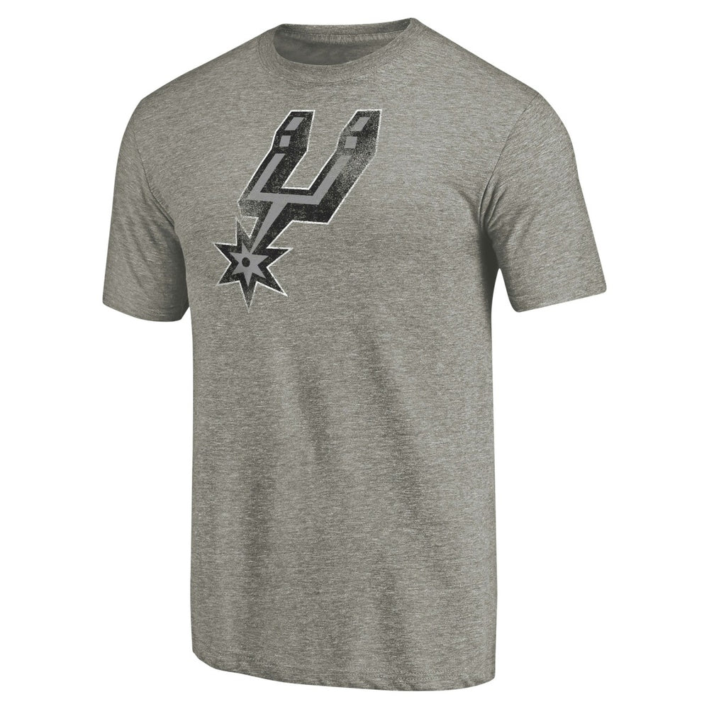 NBA - San Antonio Spurs Distressed Team Logo Tri-Blend T-Shirt - Heather Gray