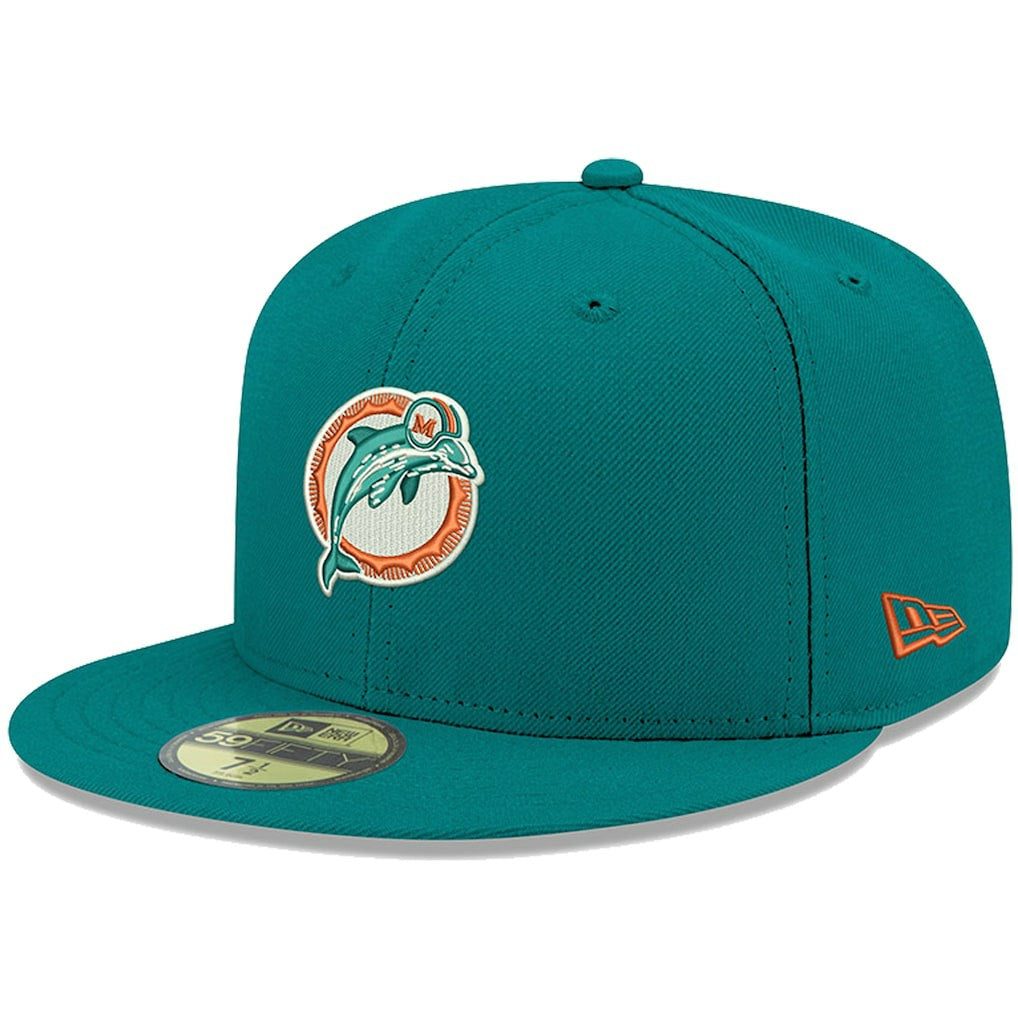 Miami Dolphins New Era Omaha Throwback 59FIFTY Fitted Hat Aqua - NFL