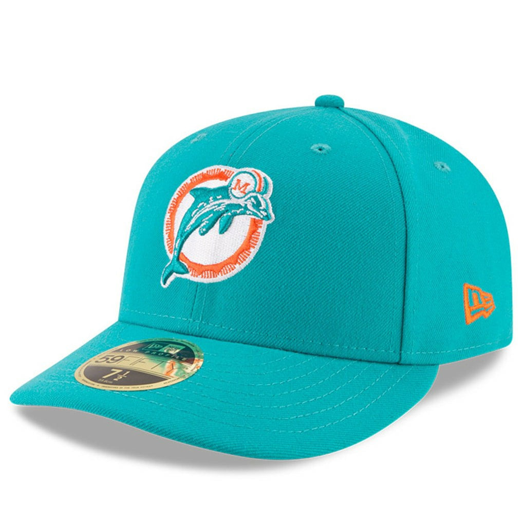 Miami Dolphins New Era Omaha Throwback Low Profile 59FIFTY Fitted Hat Aqua - NFL
