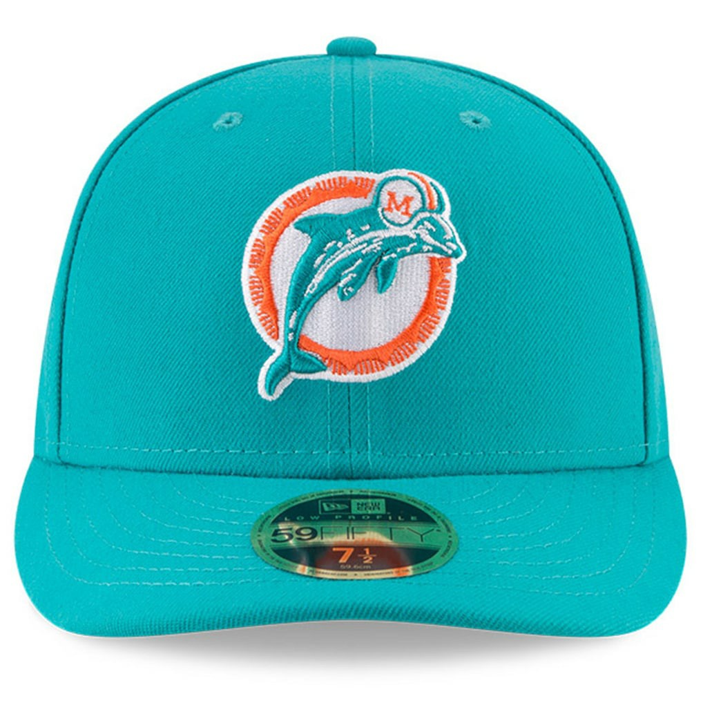 Miami Dolphins New Era Omaha Throwback Low Profile 59FIFTY Fitted Hat Aqua - NFL