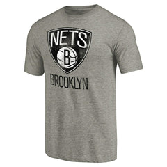 NBA - Brooklyn Nets Distressed Team Logo Tri-Blend T-Shirt - Heather Gray