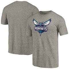 NBA - Charlotte Hornets Distressed Team Logo Tri-Blend T-Shirt - Heather Gray