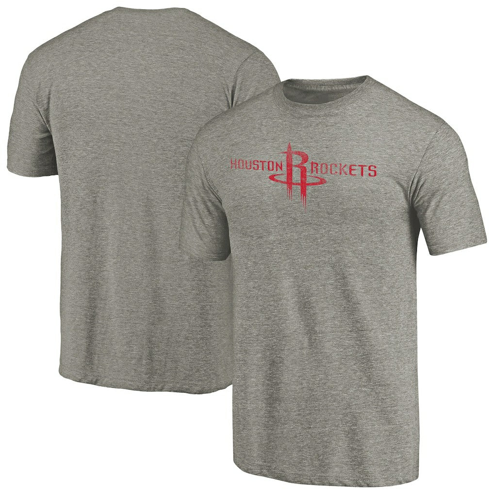 NBA - Houston Rockets Distressed Team Logo Tri-Blend T-Shirt - Heather Gray