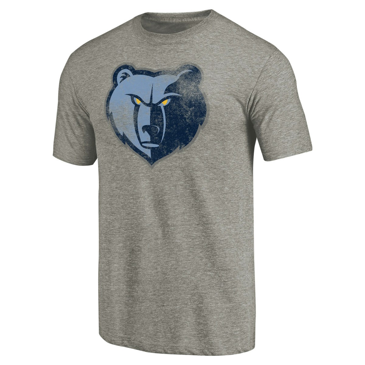 NBA - Memphis Grizzlies Distressed Team Logo Tri-Blend T-Shirt - Heather Gray