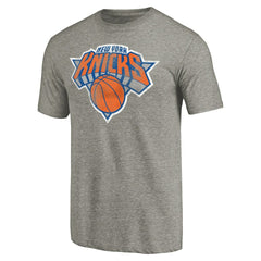 NBA - New York Knicks Distressed Team Logo Tri-Blend T-Shirt - Heather Gray