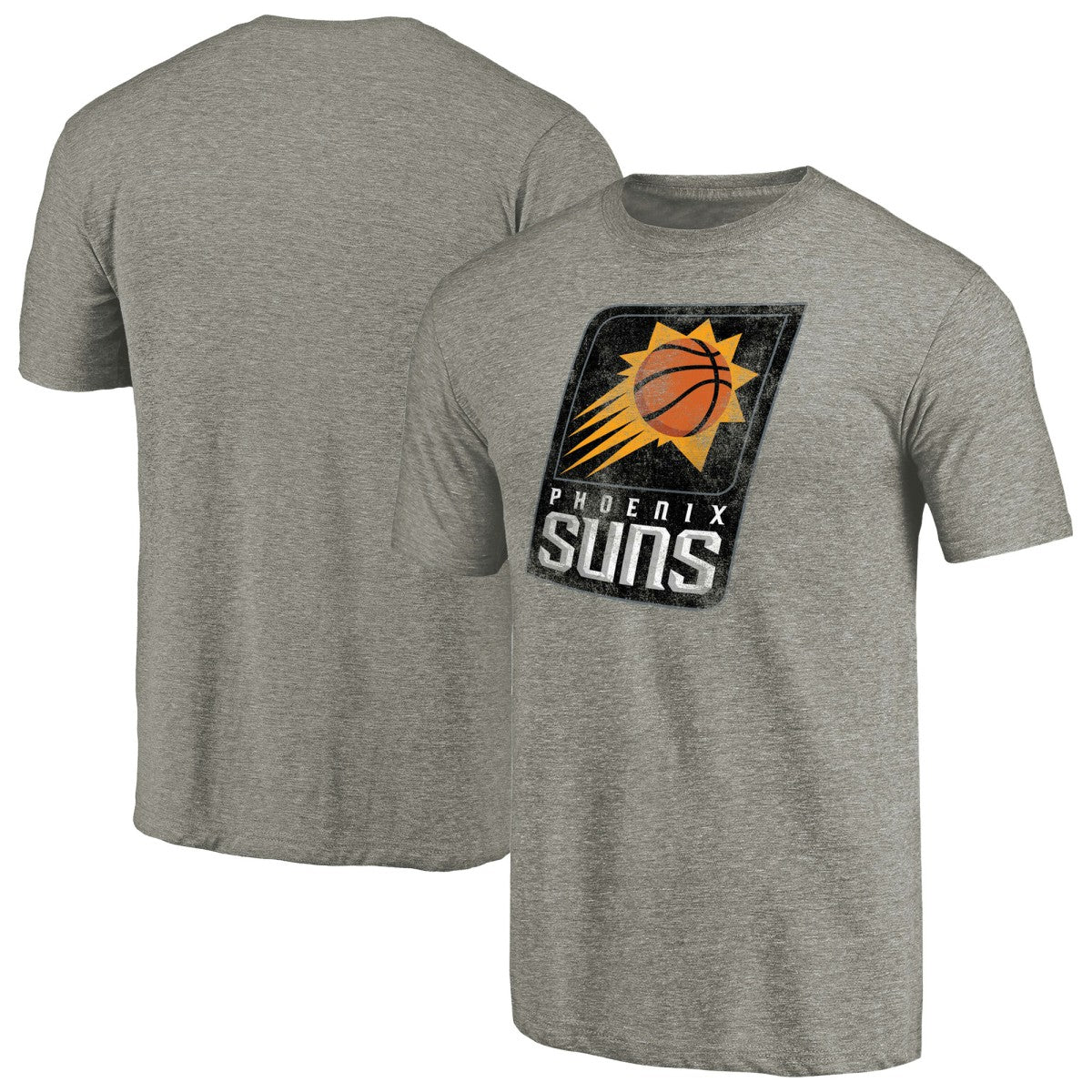 NBA - Phoenix Suns Distressed Team Logo Tri-Blend T-Shirt - Heather Gray