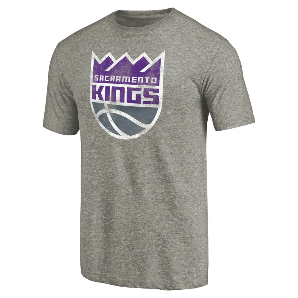 NBA - Sacramento Kings Distressed Team Logo Tri-Blend T-Shirt - Heather Gray