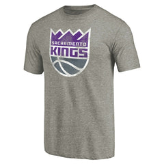 NBA - Sacramento Kings Distressed Team Logo Tri-Blend T-Shirt - Heather Gray