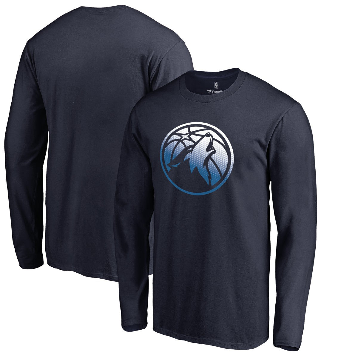 NBA - Minnesota Timberwolves Gradient Logo Long Sleeve T-Shirt - Navy