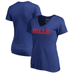 Buffalo Bills Women's Wordmark V-Neck T-Shirt Royal - NFL