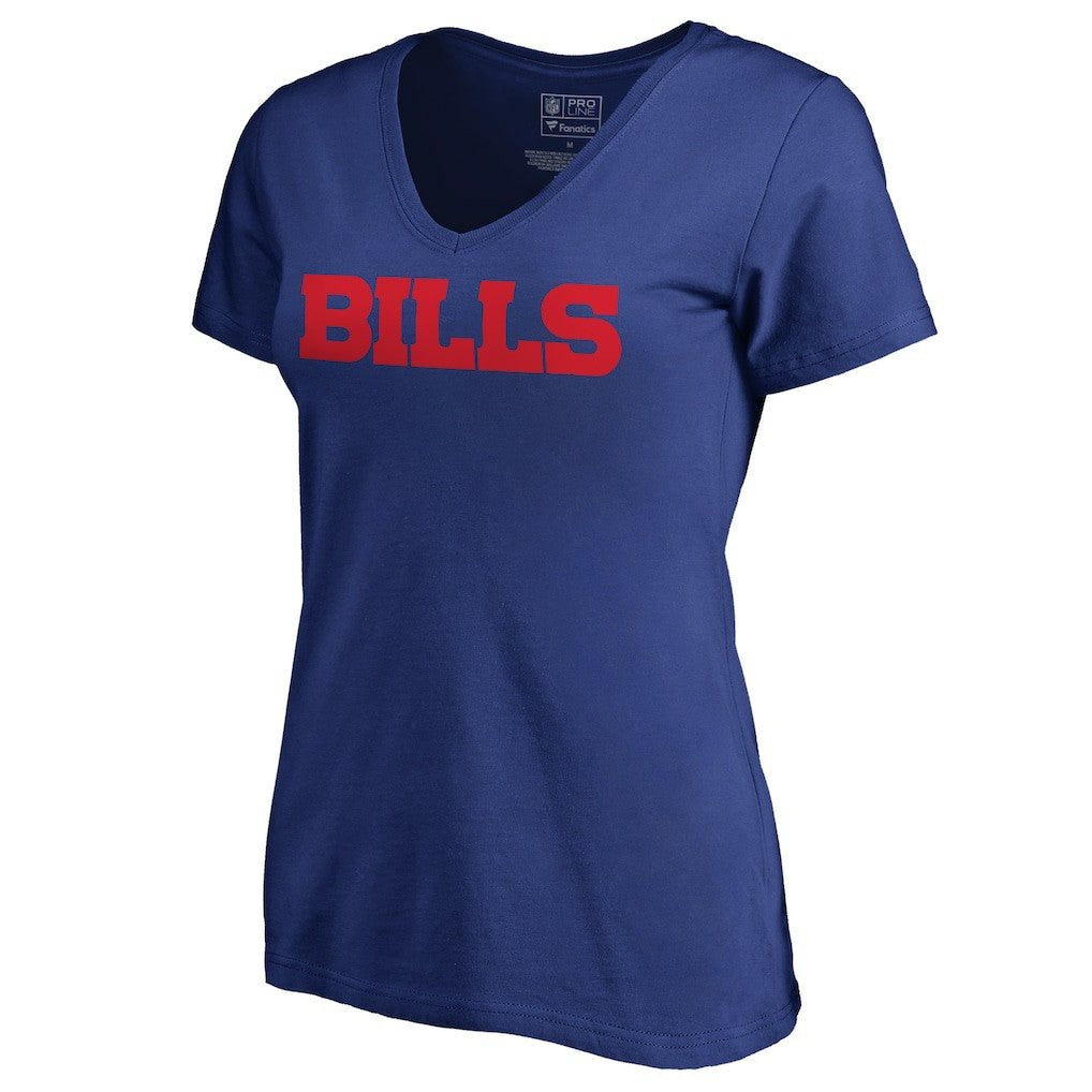 Buffalo Bills Women's Wordmark V-Neck T-Shirt Royal - NFL