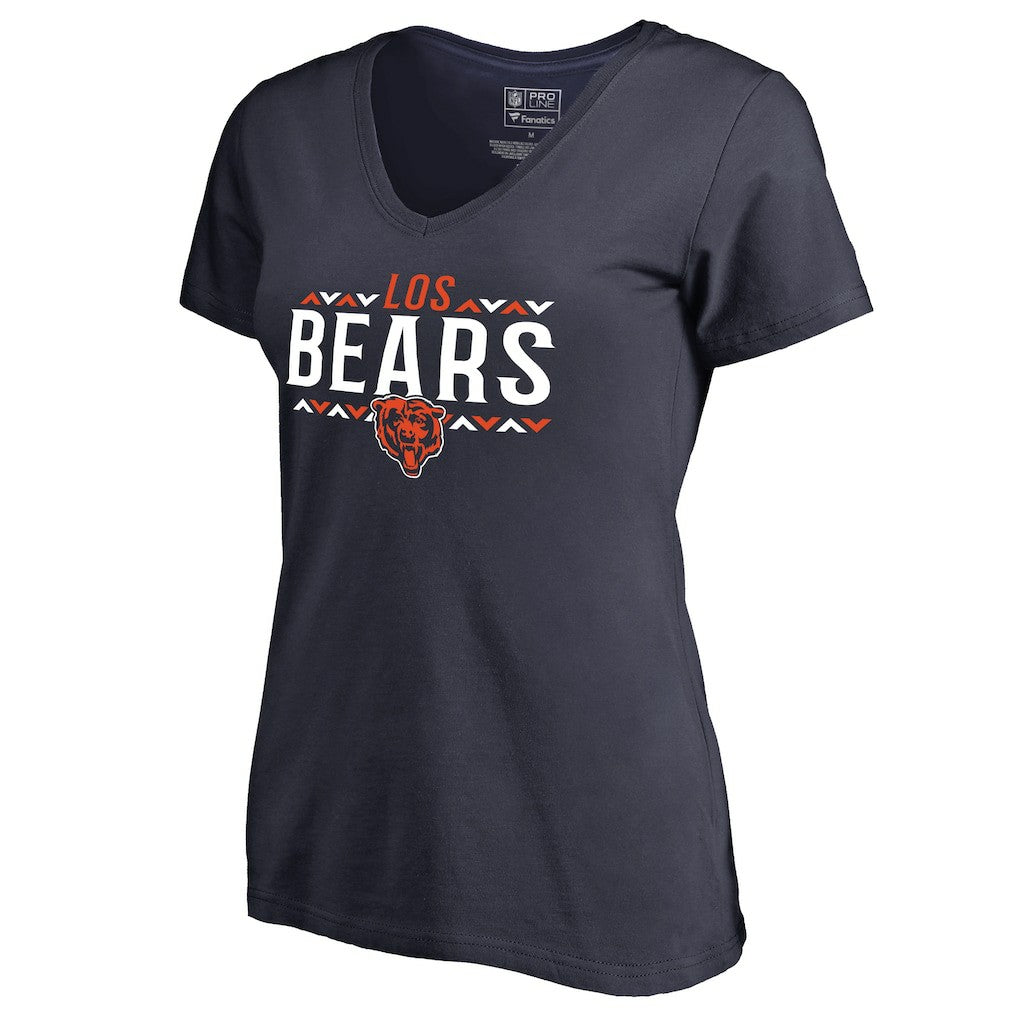 Chicago Bears Women's Arriba V-Neck T-Shirt Navy - NFL